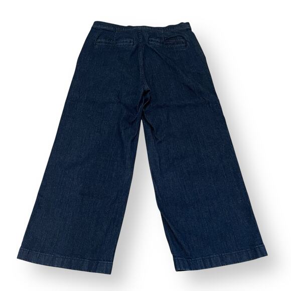 J. Crew Womens 28 31"x24" Rayner Wide Leg Crop Dark Wash Blue Trouser Jean F9246 - Picture 7 of 11